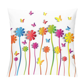 Personality  Paper Flowers Background Pillow Covers