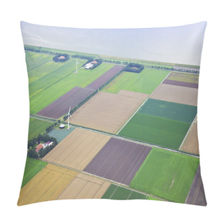 Personality  Farm Landscape With Windmill From Above, The Netherlands Pillow Covers