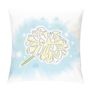 Personality  Watercolor Dahlia Flower Pillow Covers