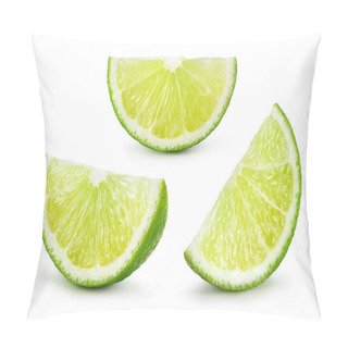 Personality  Lime. Fresh Fruit Isolated On White Background. Slice, Piece, Qu Pillow Covers
