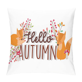 Personality  Hello Autumn Season Flat Design Pillow Covers