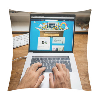 Personality  Amazon Prime Day Man Shopping On Computer For Diverse Goods Pillow Covers