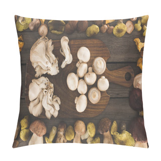 Personality  Different Types Of Mushrooms On Cutting Board Pillow Covers