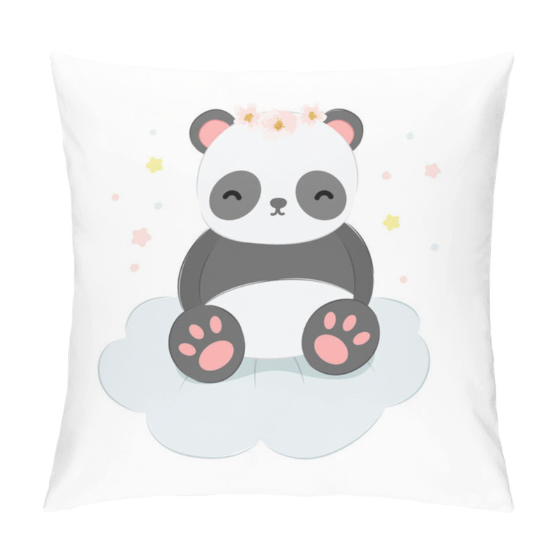 Personality  cute panda illustration, animal clipart, baby shower decoration, woodland illustration. pillow covers
