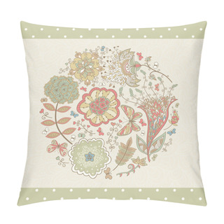 Personality  Card With Abstract Flowers Pillow Covers