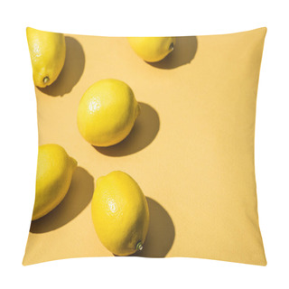 Personality  Fresh Lemons On Yellow Minimalistic Background With Copy Space Pillow Covers