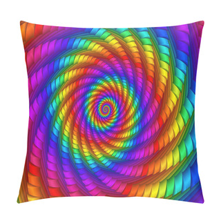 Personality  Psychedelic Rainbow Spiral Texture Background Pillow Covers