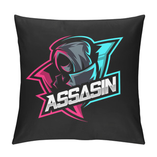 Personality  Assassin Ninja Mascot Gaming Logo Vector Pillow Covers