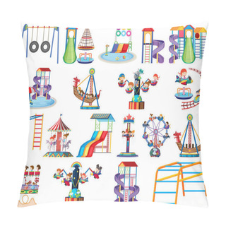 Personality  Large Set Of Isolated Objects Of Kids And Circus Pillow Covers