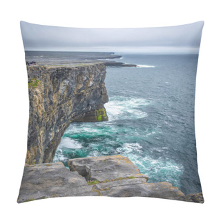 Personality  Cliff At Dun Aonghasa On Inshmore, Aran Islands, Co Galway, Ireland  Pillow Covers