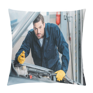 Personality  Automechanic Looking Under Car Hood Pillow Covers