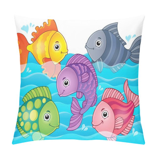 Personality  Stylized Fishes Theme Image 7 Pillow Covers