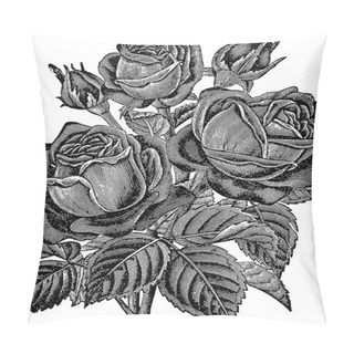 Personality  Vintage Picture Rose Pillow Covers
