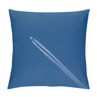 Personality  An Airplane Trail Across The Sky Pillow Covers