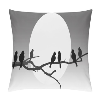 Personality  Birds Sitting On A Branch Pillow Covers