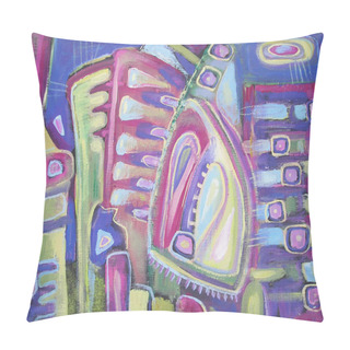 Personality  Acrylic Colorful Abstract Painting. Artistic Background. Canvas. Can Be Used For The Interior, As Part Of Wall Decorations. Pillow Covers