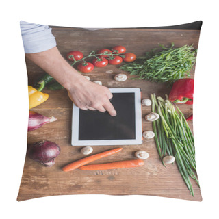 Personality  Man Cooking With Tablet Pillow Covers