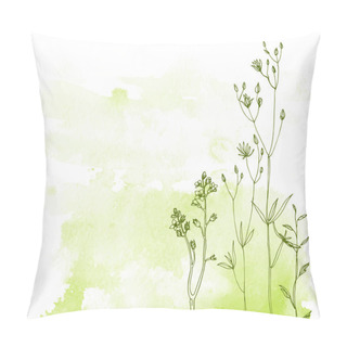 Personality  Hand-drawn Linear Wildflowers Pillow Covers