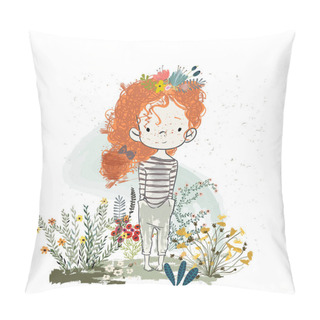 Personality  Cute Cartoon Girl Pillow Covers