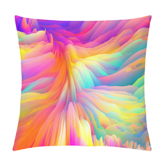 Personality  Color Storm Series. 3D Illustration Of Colorful Waves Of Virtual Foam To Serve As Wallpaper Or Background On The Subject Of Art And Design Pillow Covers