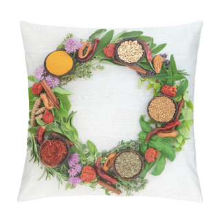 Personality  Herb And Spice Wreath Pillow Covers