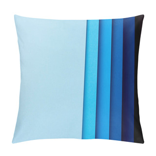 Personality  Pattern Of Vertical Overlapping Paper Sheets In Blue  Tones Pillow Covers