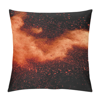 Personality  Orange Colorful Holi Paint Explosion On Black Background Pillow Covers