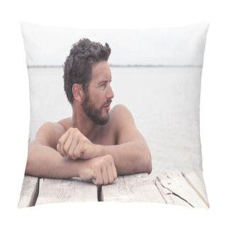 Personality  Confident Handsome Man With No Shirt Pillow Covers