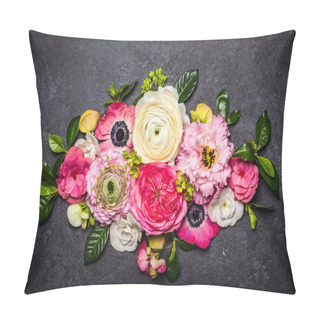 Personality  Various Flowers On Black  Pillow Covers