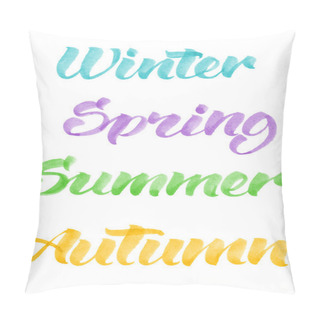 Personality  Seasons Calligraphy By Brashpen Pillow Covers