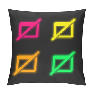 Personality  Blocked Four Color Glowing Neon Vector Icon Pillow Covers