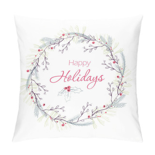 Personality  Happy Holidays Greeting Card Pillow Covers