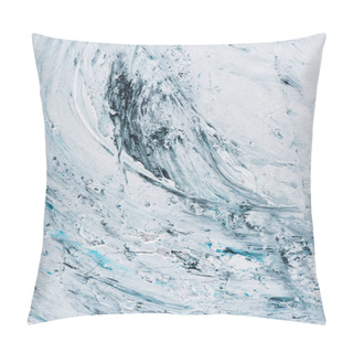 Personality  Background With Light Blue And Grey Brush Strokes Of Oil Paint Pillow Covers