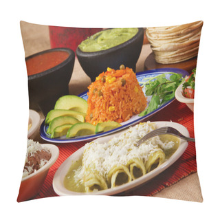 Personality  Traditional Mexican Green Enchilada Dinner Pillow Covers
