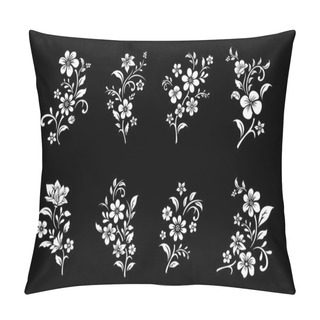 Personality  Set Of Black And White Flowers Cutting Pillow Covers