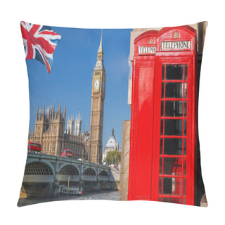 Personality  London Symbols With BIG BEN, DOUBLE DECKER BUSES And Red Phone B Pillow Covers