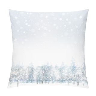 Personality  Winter Scene With Forest Pillow Covers