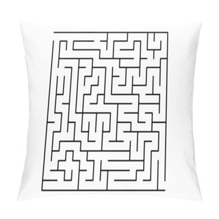 Personality  White Vector Pattern With A Black Labyrinth. Abstract Illustration With Maze On A White Background. Pattern For Leisure Tasks, Games. Pillow Covers
