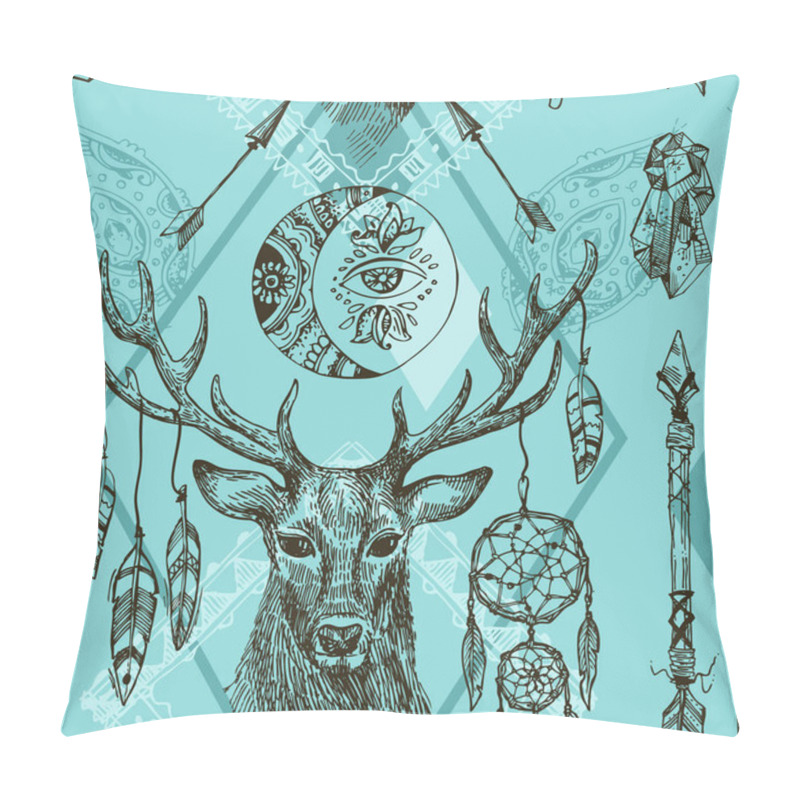 Personality  seamless pattern deer pillow covers