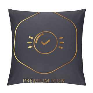 Personality  Approval Golden Line Premium Logo Or Icon Pillow Covers
