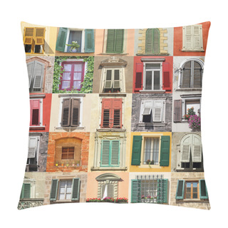 Personality  Collage With Old Windows From Italy, Europe Pillow Covers