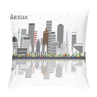Personality  Abidjan Ivory Coast City Skyline With Gray Buildings And Reflect Pillow Covers