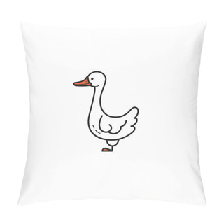 Personality  Goose Hand Drawn On White Pillow Covers