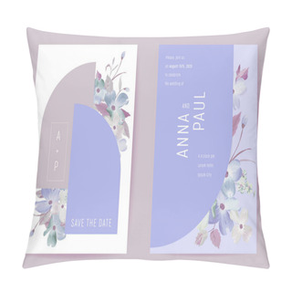 Personality  Wedding Floral Invitation Botanical Card. Boho Spring Blossom Poster, Frame Set, Modern Minimal Violet Template Pillow Covers
