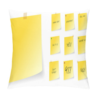 Personality  Yellow Post It Sticky Notes With Messages Pillow Covers