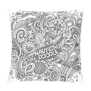 Personality Cartoon Cute Doodles Hand Drawn Nautical Illustration Pillow Covers