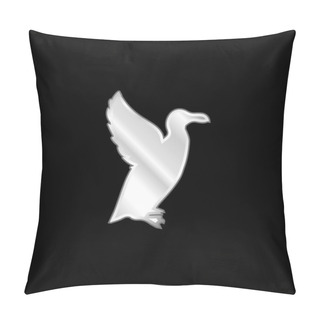 Personality  Bird Auk Shape Silver Plated Metallic Icon Pillow Covers