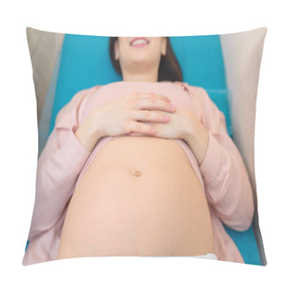 Personality  Close-up Shot Of Young Pregnant Woman Lying On Bed Of Maternity Hospital Pillow Covers