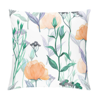 Personality  Floral Seamless Pattern With Peonies Watercolour. Summer Background On White. Pillow Covers
