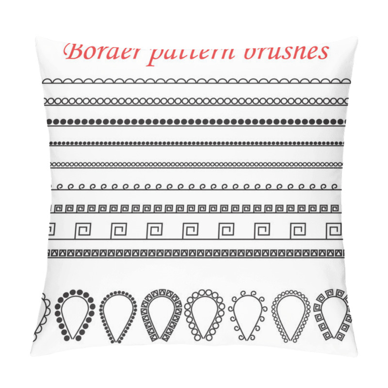 Personality  Vector pattern brushes for borders, dividers and frames. pillow covers